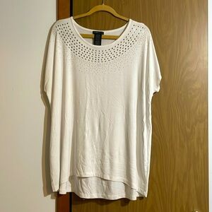White Embellished Top, NWOT